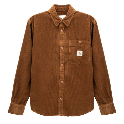Carhartt WIP L/S Flint Shirt Deep H Brown Rinsed I029442.1C.02 Degli Uberti